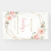 Blush Floral Gold Geometrisch Vrijgezellenfeest Ac Spandoek (Horizontaal)