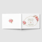Blush Floral Gold Glitter Lijst Wedding Gastenboek (Volledig)