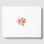 Blush Floral Gold Glitter Lijst Wedding Gastenboek (Achterkant)