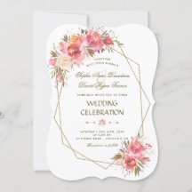 Blush Floral Gold Glitter Lijst Wedding