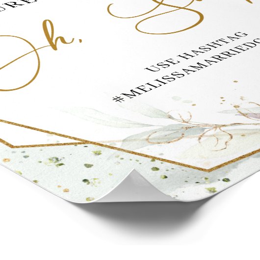 Blush floral gold Help ons de liefde te vangen Poster (Hoek)
