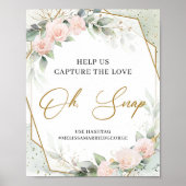 Blush floral gold Help ons de liefde te vangen Poster (Voorkant)