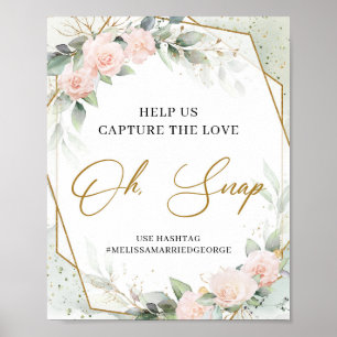 Blush floral gold Help ons de liefde te vangen Poster