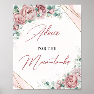 Blush floral gold lijst Advice for the mambe Poster
