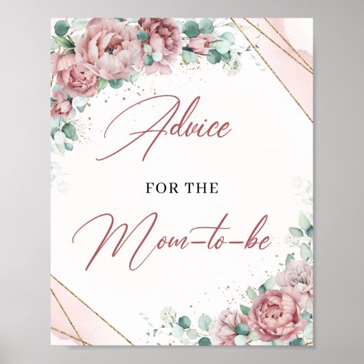 Blush floral gold lijst Advice for the mambe Poster (Voorkant)