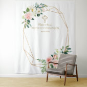 Blush Floral Gold Lijst Heilige Communistische Ach Wandkleed (In situ)