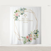 Blush Floral Gold Lijst Heilige Communistische Ach Wandkleed (Voorkant)