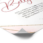 Blush floral gold lijst Hoe groot is mama's buik? Poster (Hoek)