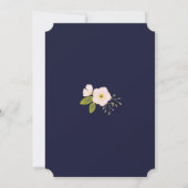 Blush Floral Gold Lijst Navy Blue Couple's Shower Kaart (Achterkant)
