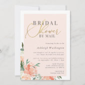 Blush Floral Gold Script Vrijgezellenfeest per pos Kaart (Voorkant)