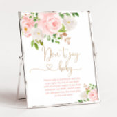 Blush floral gold script Zeg geen baby Poster