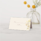 Blush Floral Gold Wedding Place Card Plaatskaartje (Voorkant)
