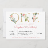 Blush Floral Golden ONE | 1e uitnodiging van de da (Voorkant)