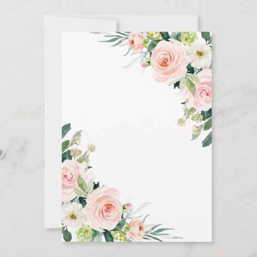 Blush Floral Graduation Invitations Kaart (Achterkant)