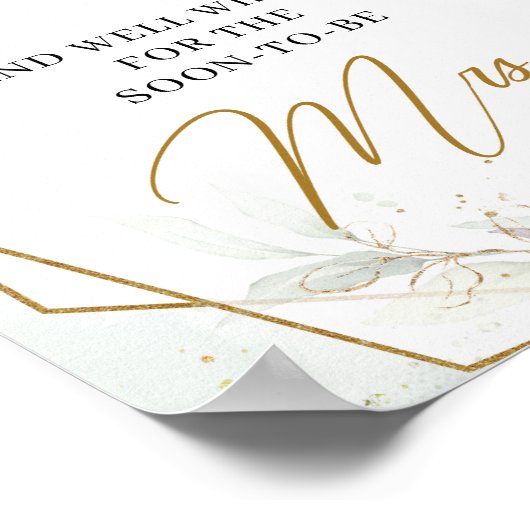 Blush floral greenery Advice voor het bruinbord Poster (Hoek)