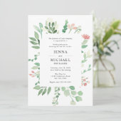 Blush floral greenery bruiloft receptie (Staand voorkant)