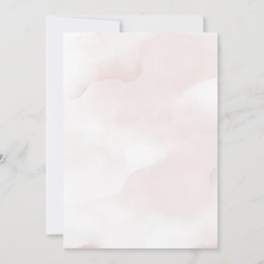 Blush Floral Greenery Girl Rustic Baby shower Kaart (Achterkant)