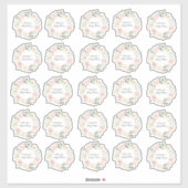 Blush Floral Greenery Girl Rustic Baby shower Sticker (Vel)