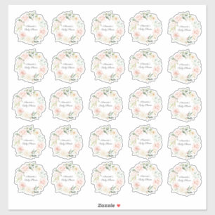 Blush Floral Greenery Girl Rustic Baby shower  Sticker