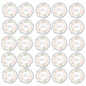 Blush Floral Greenery Girl Rustic Baby shower Sticker (Voorkant)