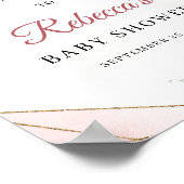 Blush floral greenery Gold Baby shower Welkom Poster (Hoek)