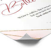 Blush floral greenery Gold Message in a Bottle Poster (Hoek)
