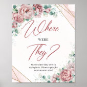Blush floral greenery Gold Waar waren ze aan het s Poster (Voorkant)