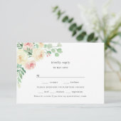 Blush Floral Greenery kiest voor bruiloft rsvp (Staand voorkant)