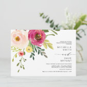 Blush Floral, Greenery, Wedding Rehearsal Dinner Kaart (Staand voorkant)