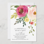 Blush Floral, Greenery, Wedding Rehearsal Dinner Kaart (Voorkant)
