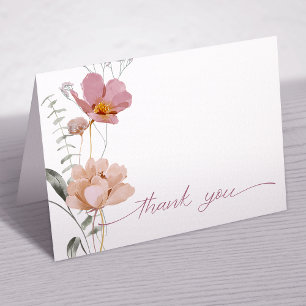 Blush Floral Hartelijk dank Bedankkaart
