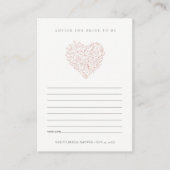 Blush Floral Heart advies voor Bride Vrijgezellenf Informatiekaartje (Voorkant)