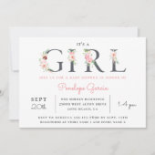 Blush Floral Het is een GIRL Baby shower Kaart (Voorkant)