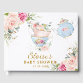 Blush Floral High Tea Party Baby Vrijgezellenfeest Gastenboek (Voorkant)