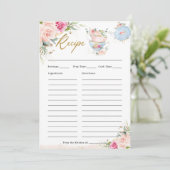 Blush Floral High Tea Party brengt Recipe Kaart me (Staand voorkant)