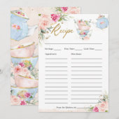 Blush Floral High Tea Party brengt Recipe Kaart me (Voorkant / Achterkant)