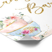 Blush Floral High Tea Party Snoep Bar Bruids Baby Poster (Hoek)