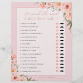 Blush Floral Hij zei dat ze Vrijgezellenfeest spel (Voorkant)