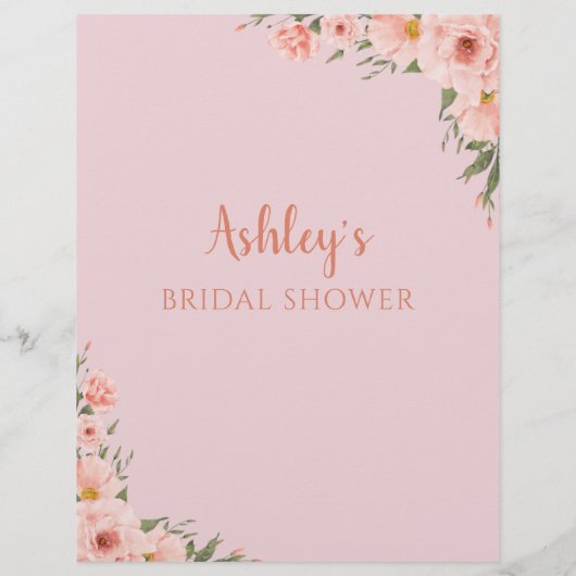 Blush Floral Hij zei dat ze Vrijgezellenfeest spel (Achterkant)