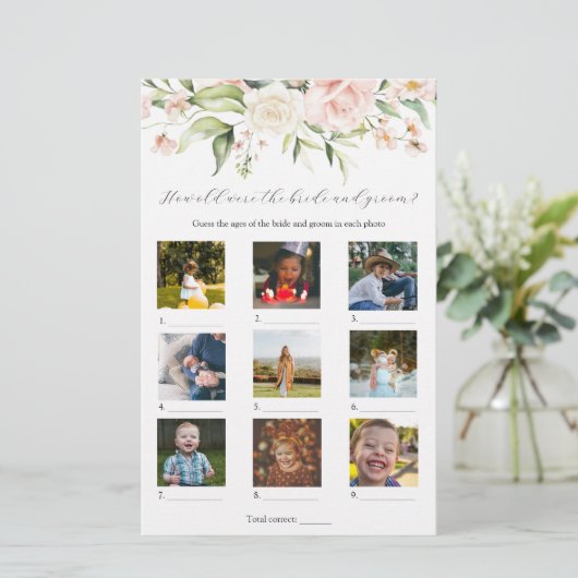 Blush Floral Hoe oud waren ze Vrijgezellenfeest sp (Staand voorkant)