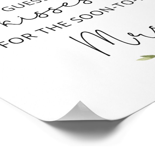 Blush floral Hoeveel kisses vrijgezellenfeest game Poster (Hoek)