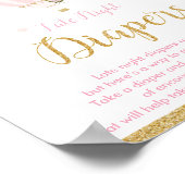 Blush Floral Hot Air ballon late nacht Diaper Poster (Hoek)