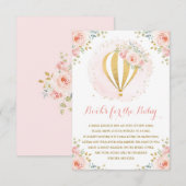 Blush Floral Hot Air ballonboeken voor Baby Informatiekaartje (Voorkant / Achterkant)