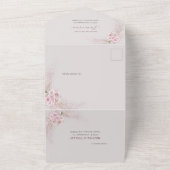 Blush Floral in One Wedding Invitation RSVP All In One Uitnodiging (Buitenkant)