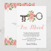  Blush Floral Key die ik heb verplaatst Aankondiging (Voorkant / Achterkant)
