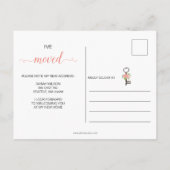  Blush Floral Key die ik heb verplaatst Aankondigingskaart (Achterkant)