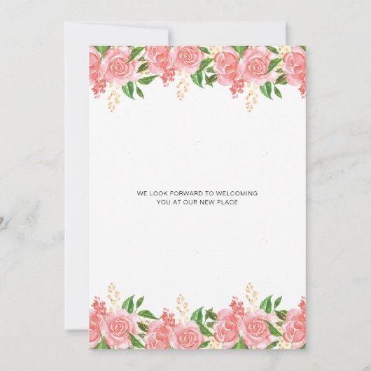 Blush Floral Key die we hebben verplaatst Aankondiging (Achterkant)