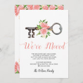 Blush Floral Key die we hebben verplaatst Aankondiging (Voorkant / Achterkant)