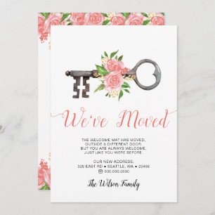 Blush Floral Key die we hebben verplaatst Aankondiging