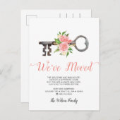 Blush  Floral Key die we hebben verplaatst Aankondigingskaart (Voorkant / Achterkant)